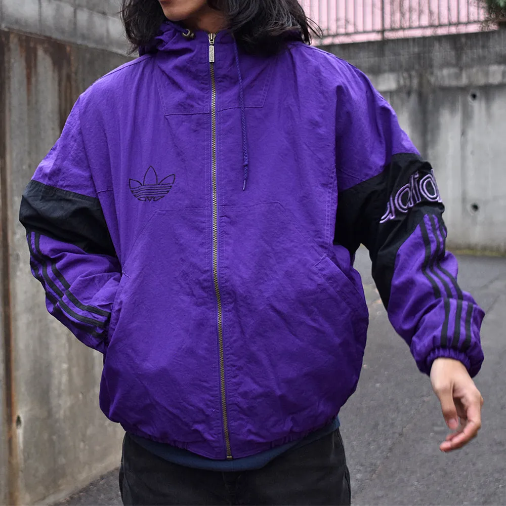 80’s adidas ナイスカラー！ 中綿入り フード付き ナイロンジャケット　240107