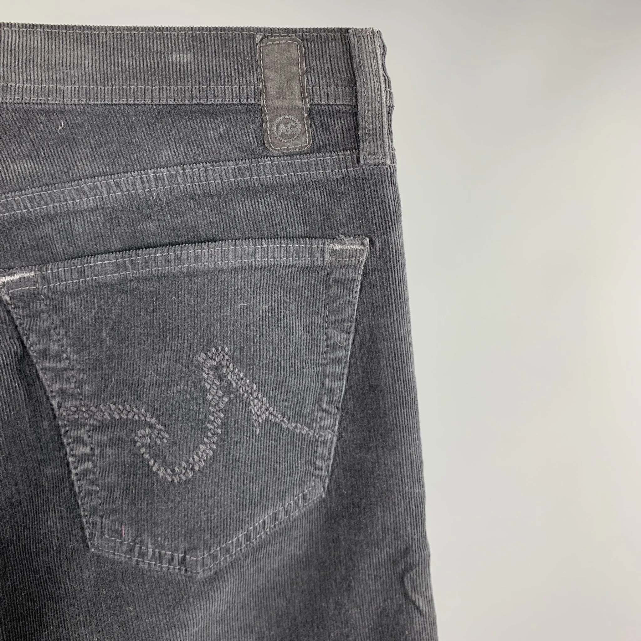 ADRIANO GOLDSCHMIED Size 30 Charcoal Corduroy Jean Cut Casual Pants