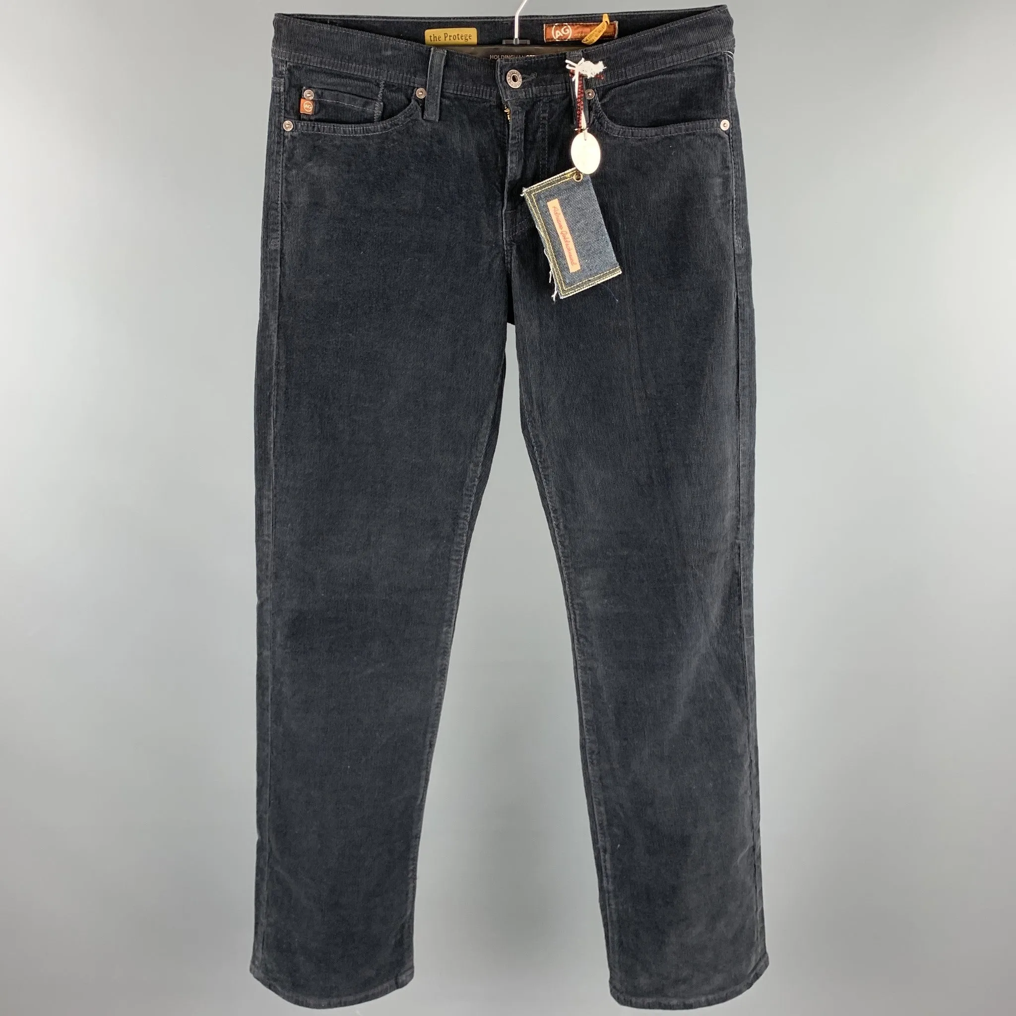 ADRIANO GOLDSCHMIED Size 30 Charcoal Corduroy Jean Cut Casual Pants