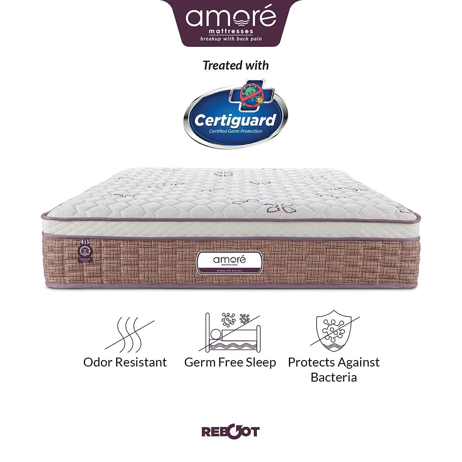 Amore Reboot 6 Inch Eurotop Pocket Spring & H R Foam Queen Size Mattress (72x60x6)