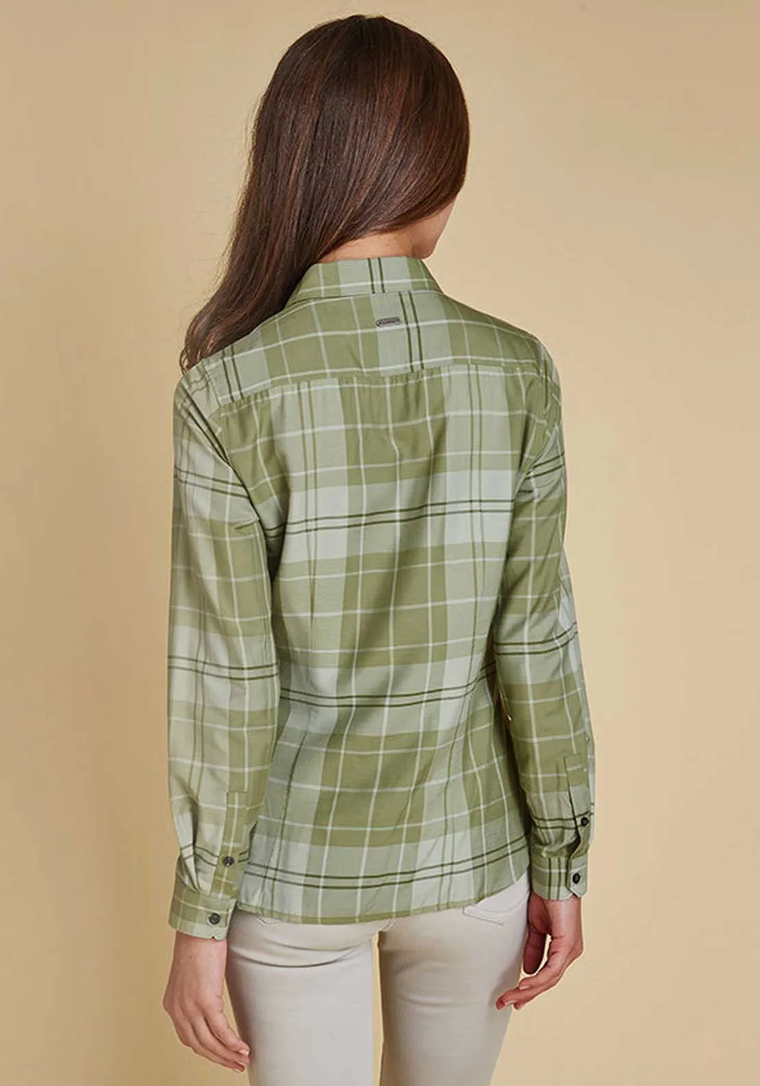 Barbour Womens Ewan Long Sleeve Blouse, Laurel Green