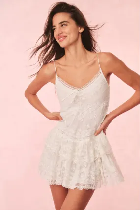 Beauval Lace Mini Dress ~ Off White
