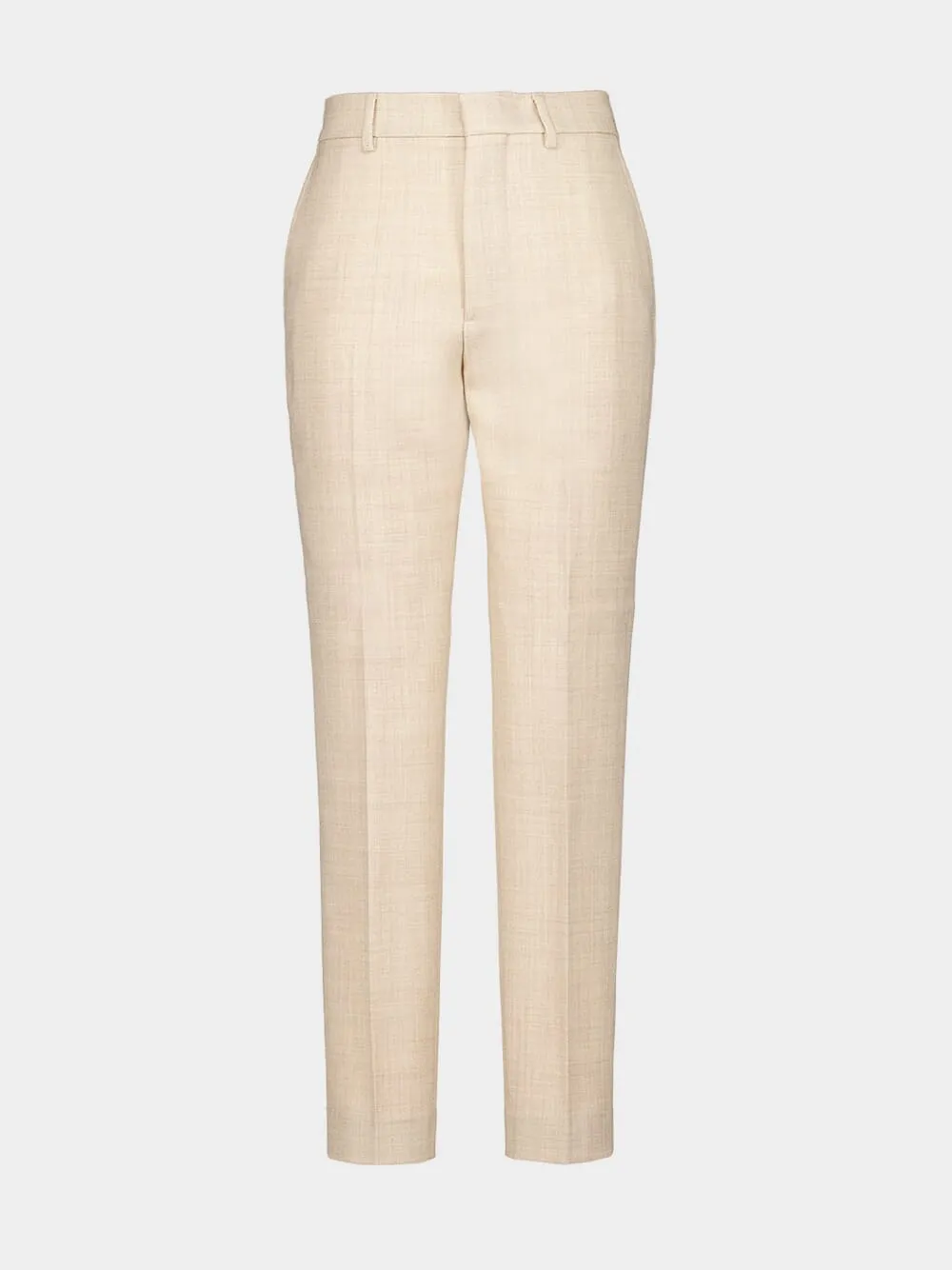 Beige Cigarette Trousers