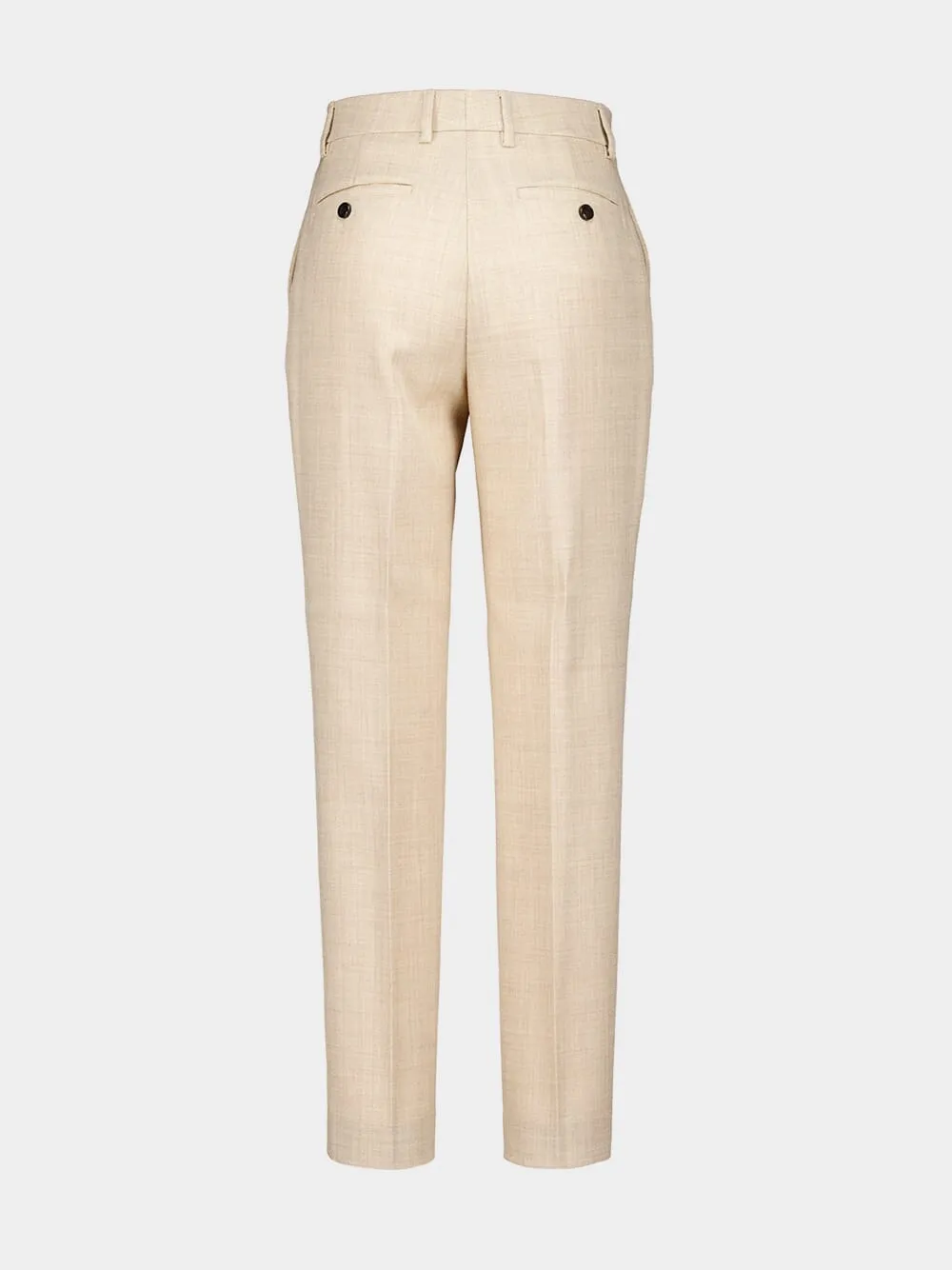 Beige Cigarette Trousers