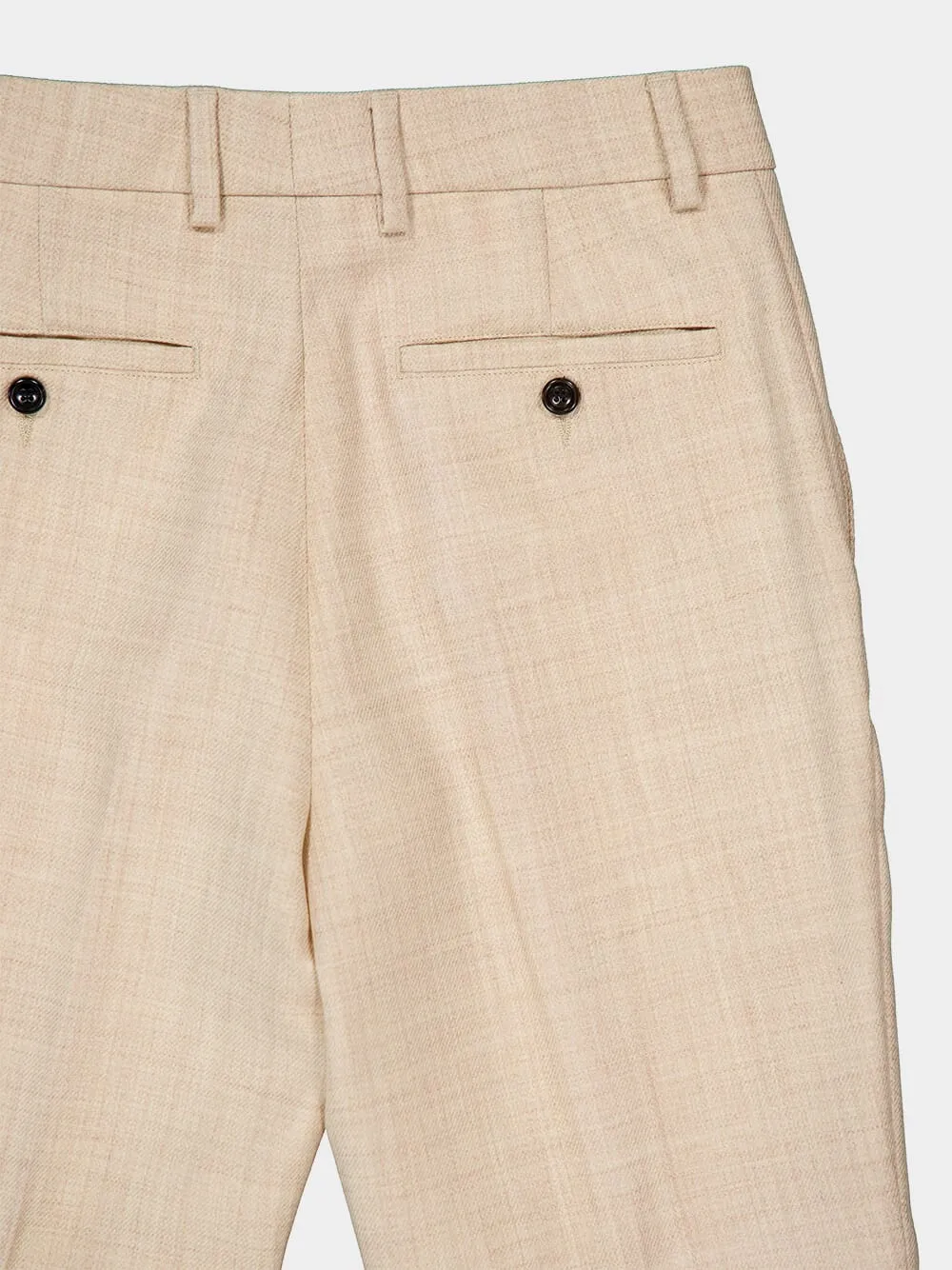 Beige Cigarette Trousers