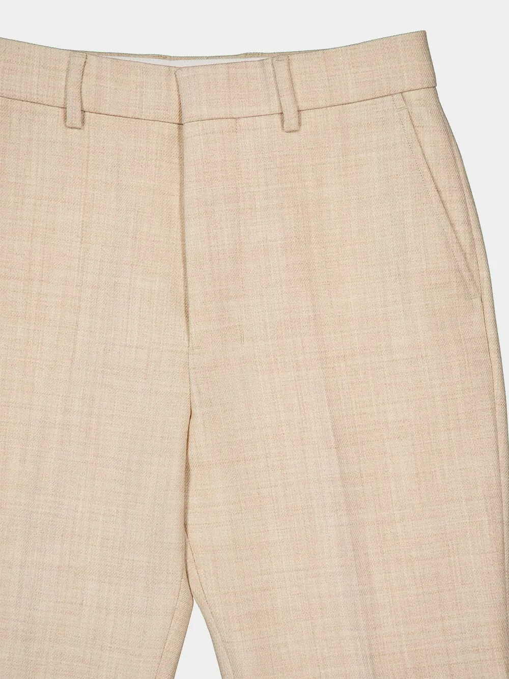 Beige Cigarette Trousers