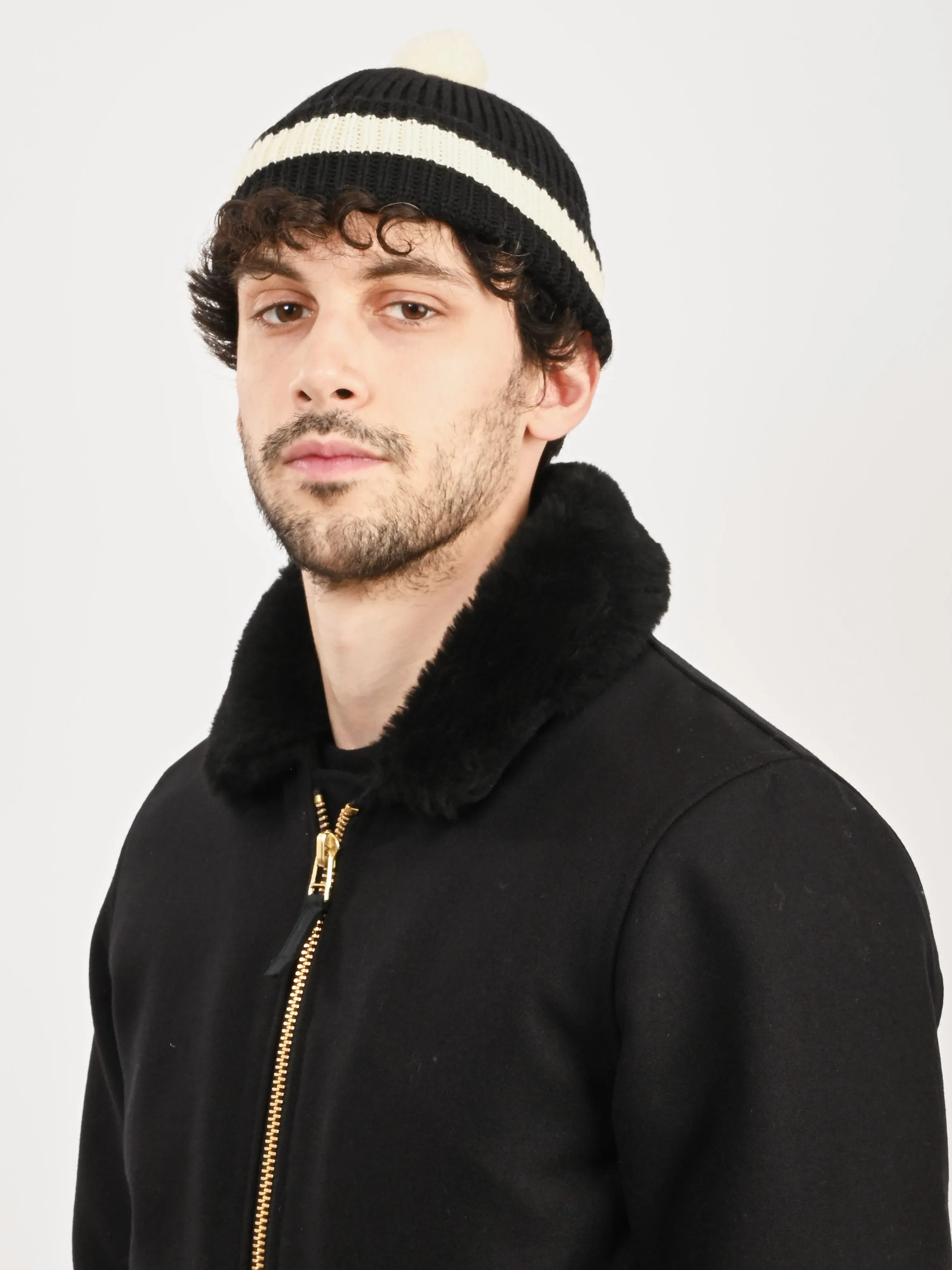 Black Pom Hat