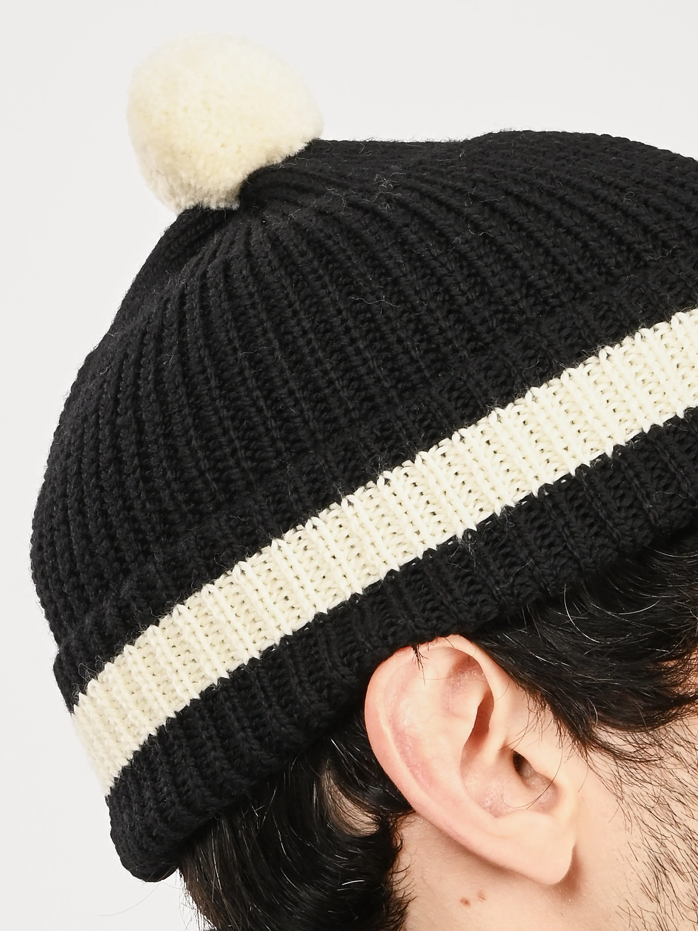Black Pom Hat