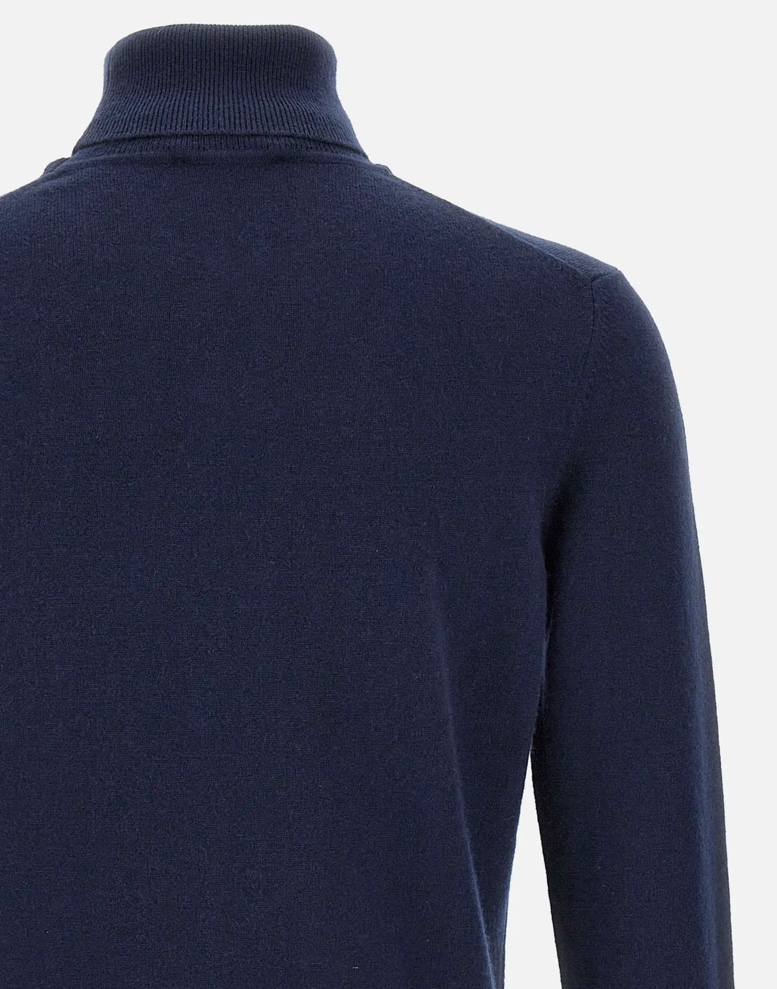 Blue Wool and Cashmere Turtleneck Sweater