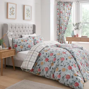 Botanical Fruit Bedspread by Dreams & Drapes Design in Green 200cm X 230cm