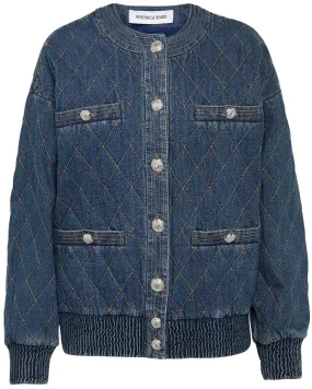 Bright Blue Glennon Quilted Denim Jacket