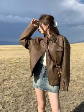 Brown Jacket New Fashion Streetwear