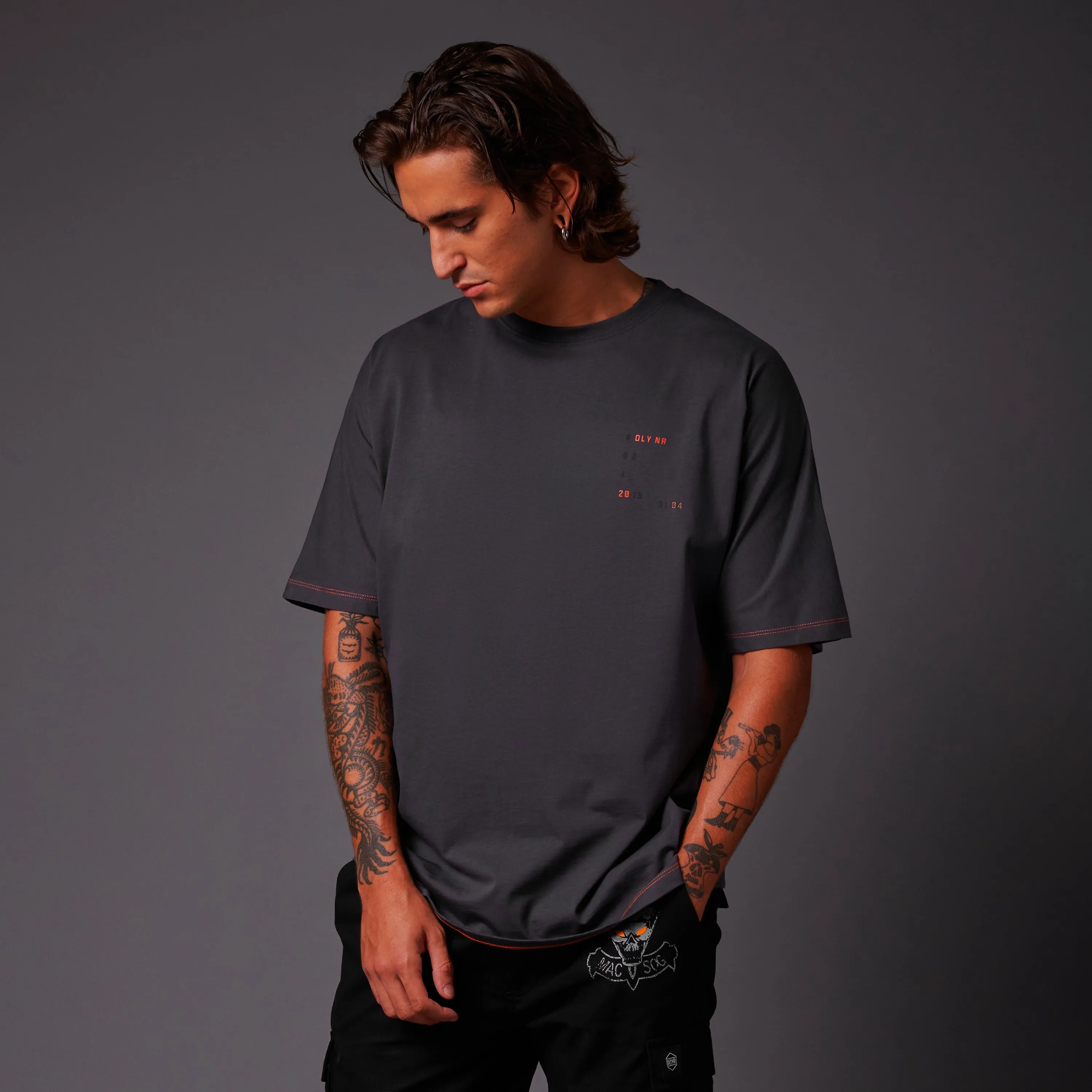 Cerberus Over Kimono Tee Grey
