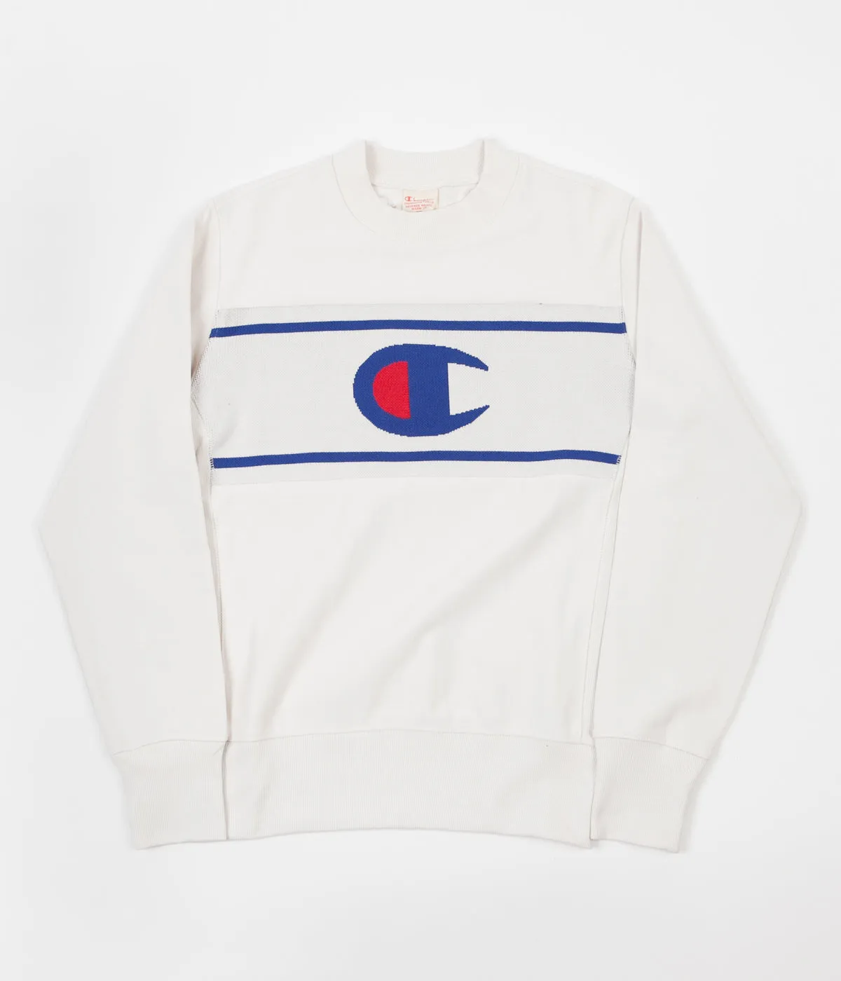 Champion Jacquard Insert Crewneck Sweatshirt - Cream