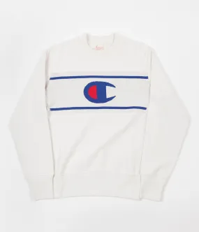Champion Jacquard Insert Crewneck Sweatshirt - Cream