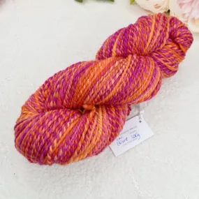 Chunky Hand Spun Corriedale Yarn Blood Orange