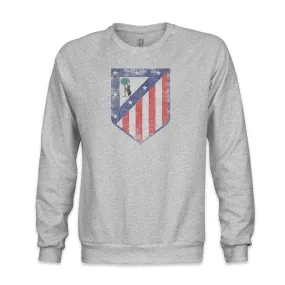 Club Atlético de Madrid Color Badge Crewneck Sweatshirt - Grey