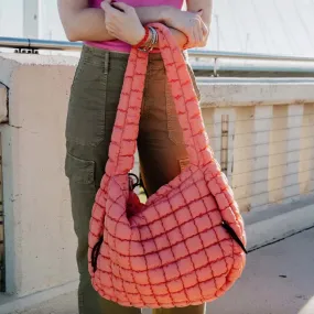 Coral Oversized Hobo Tote
