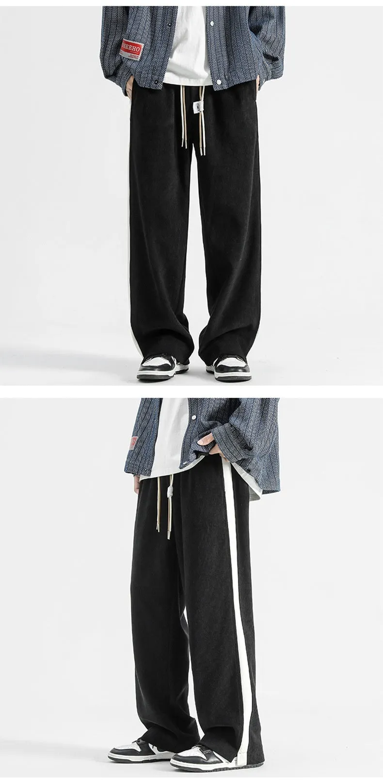 Corduroy American Thick Loose Mop Pants, Straight-Leg Design for Comfort & Style. Ideal for Casual Wear.