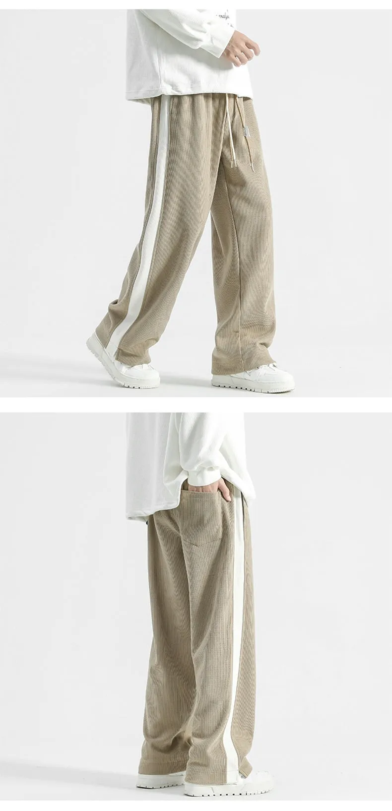 Corduroy American Thick Loose Mop Pants, Straight-Leg Design for Comfort & Style. Ideal for Casual Wear.
