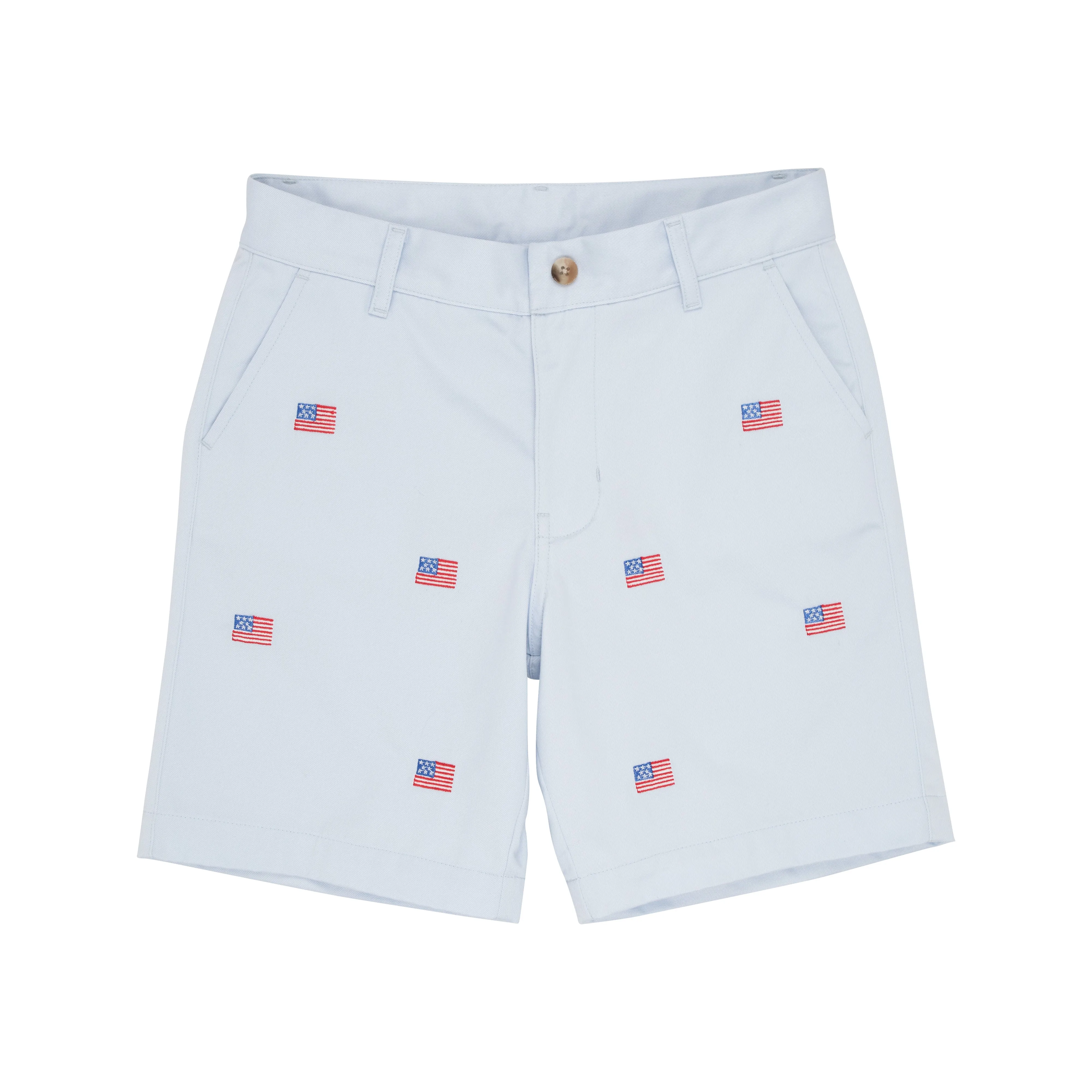 Critter Charlie's Chinos - Buckhead Blue & American Flag Embroidery with Multicolor Stork