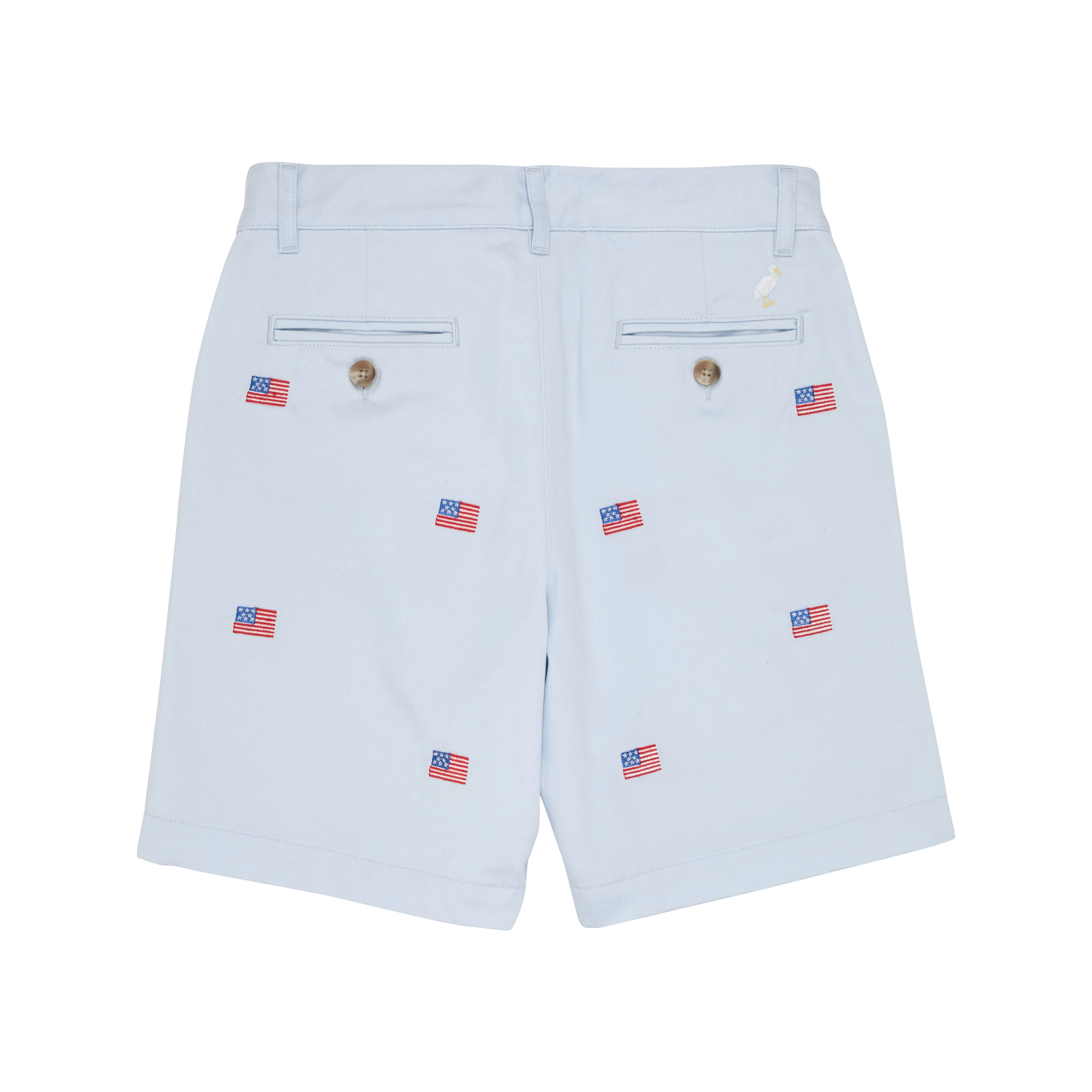 Critter Charlie's Chinos - Buckhead Blue & American Flag Embroidery with Multicolor Stork