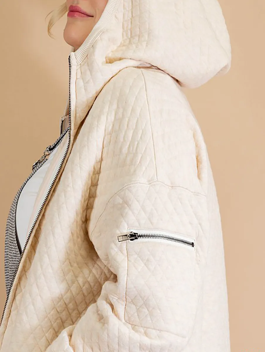 Curvy Keeping Secrets Quilted Hooded Jacket