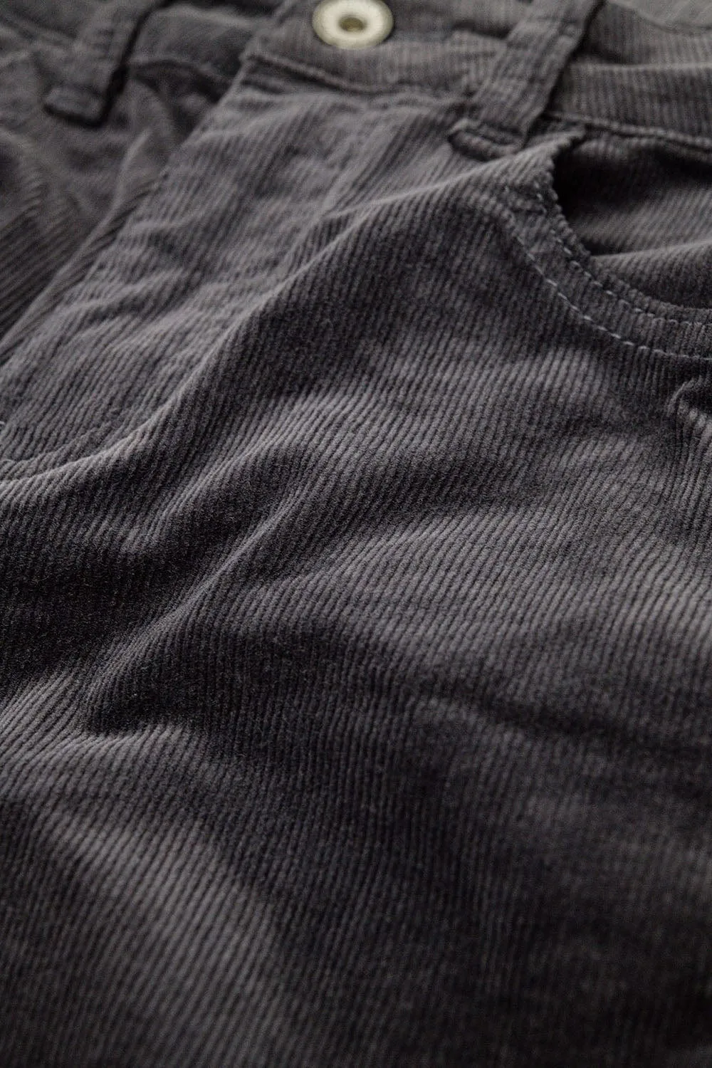 Dark Grey Corduroy Flare Pants With Leopard Print At The Bottom