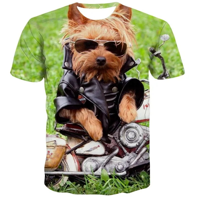 dog shirt Puppy Cute animal tee shirt big Smart dogs Casual art costume male