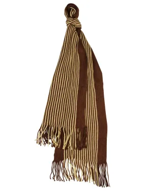 Dylan Striped Cable Knitted Scarf in Brown
