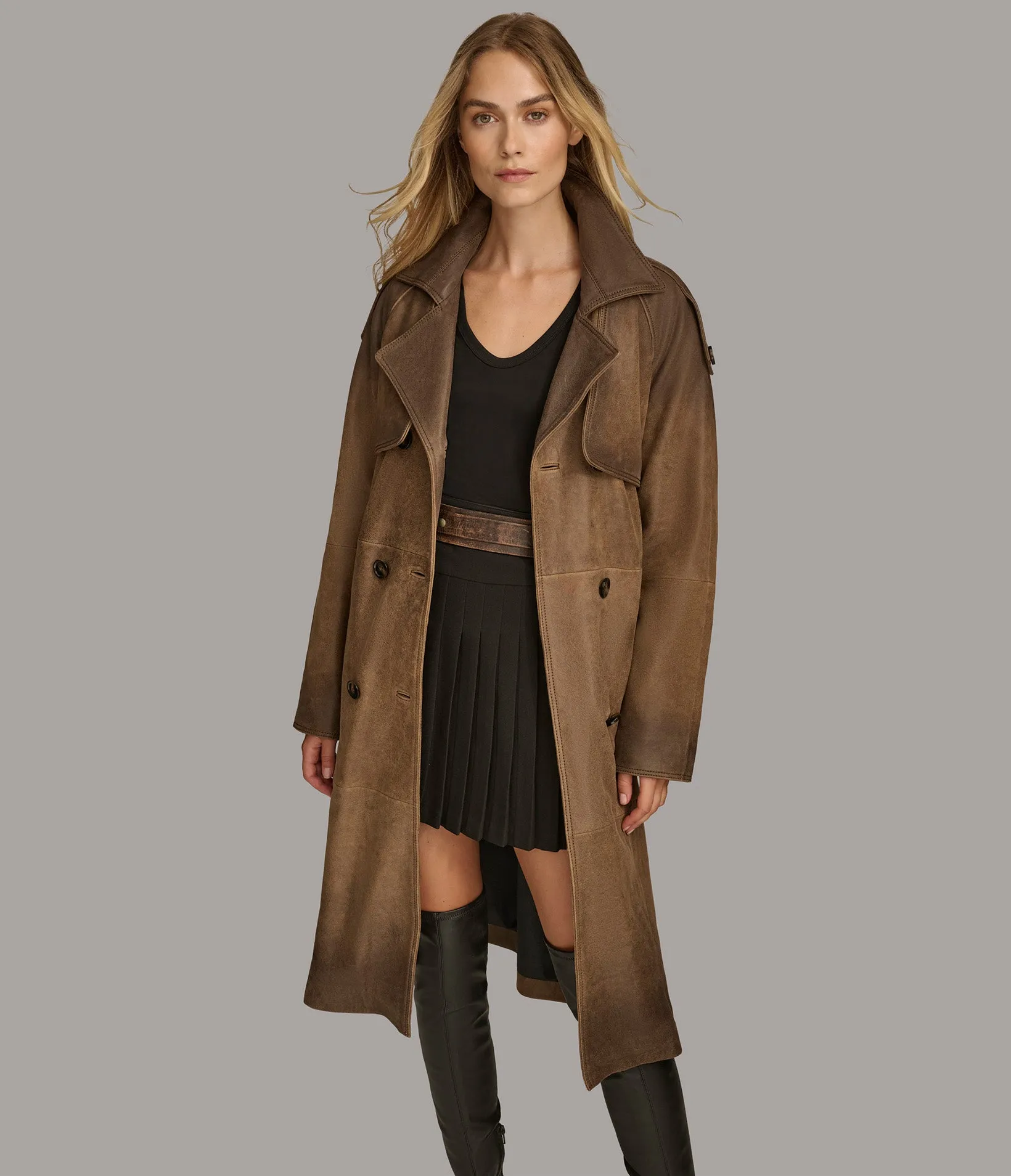 Ellie Distressed Trench Coat