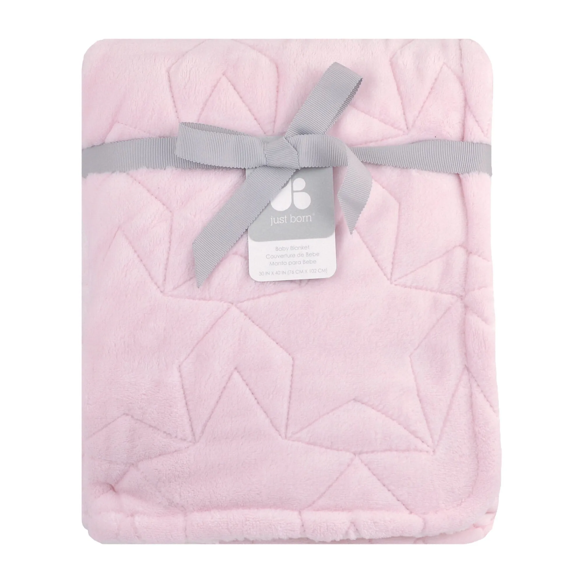 Embroidered Star Luxury Blanket in Pink