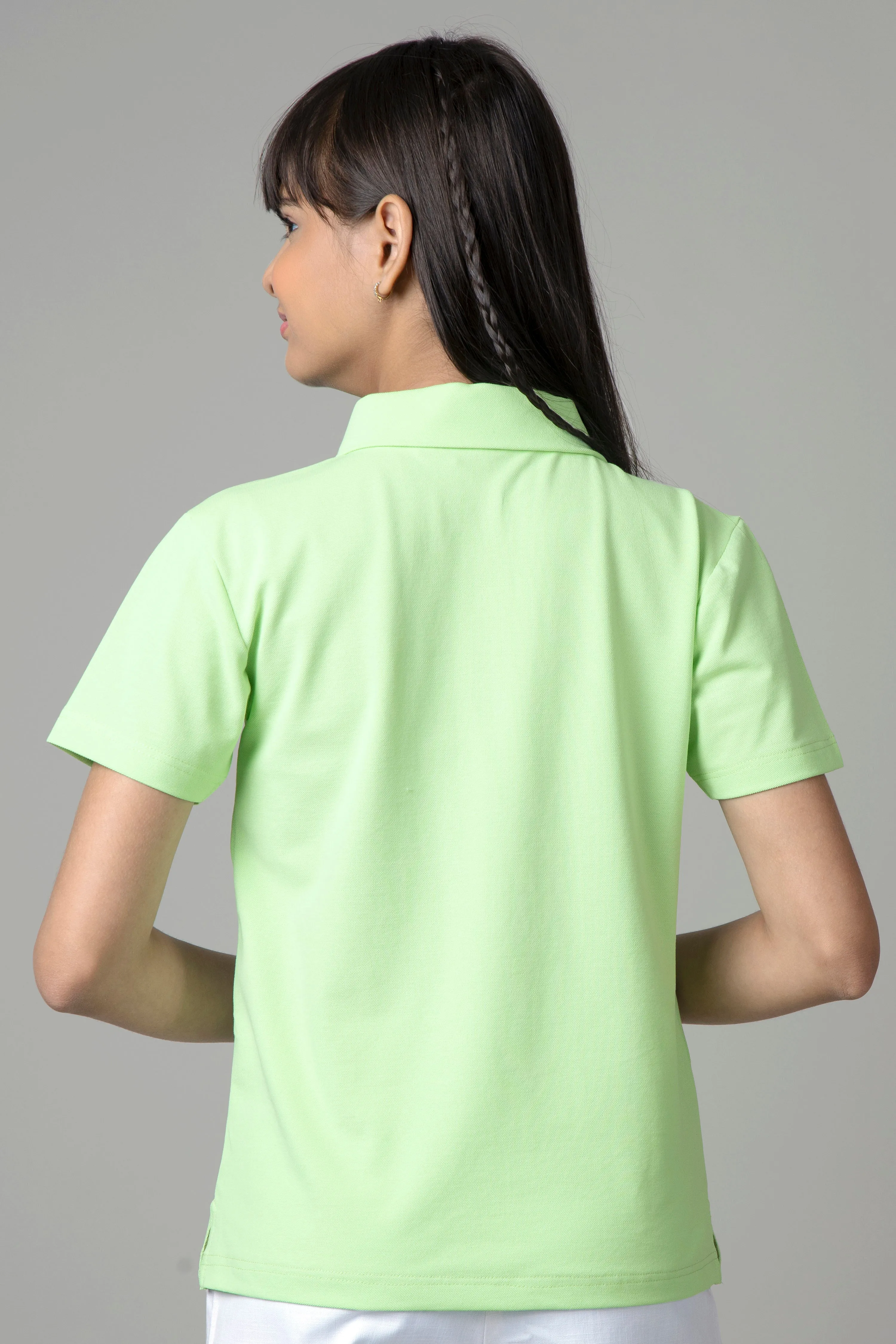 Exclusive Seafoam Green Polo T-Shirt For Girls