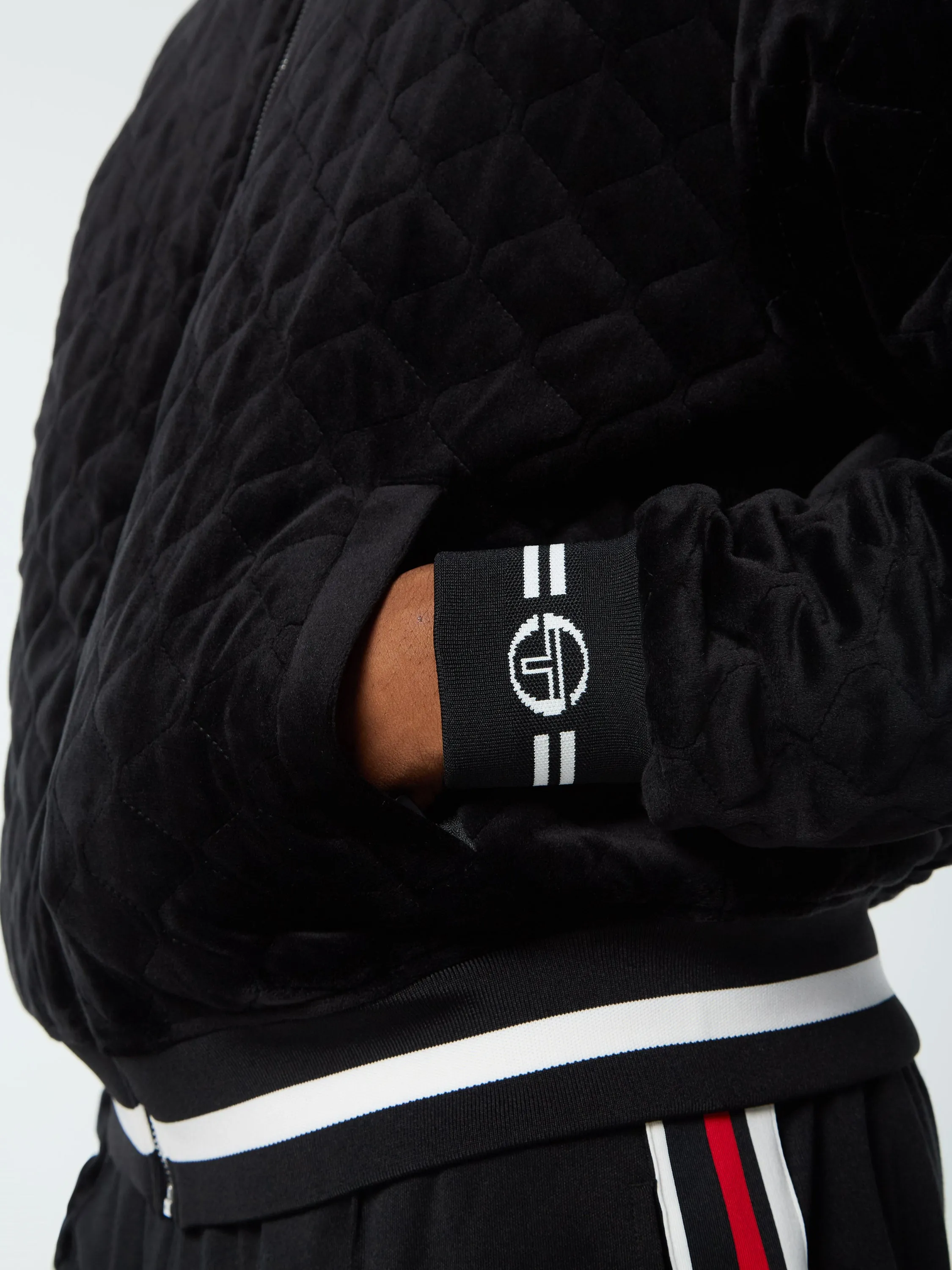 Fasano Quilted Velour Jacket- Black Beauty