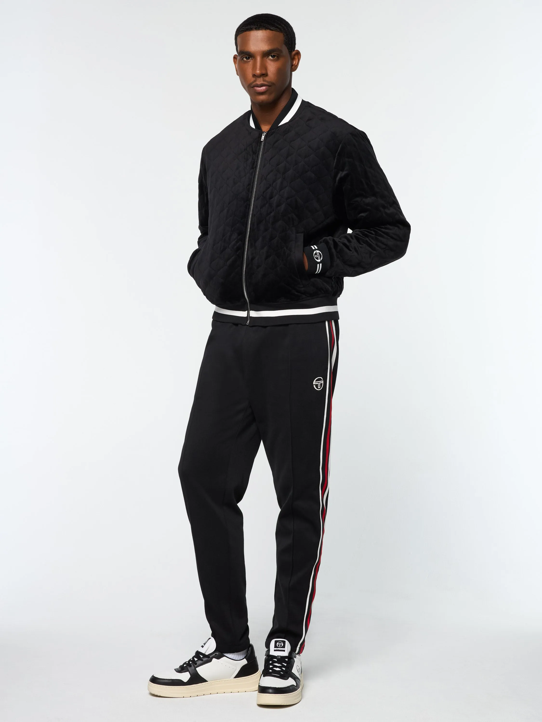 Fasano Quilted Velour Jacket- Black Beauty