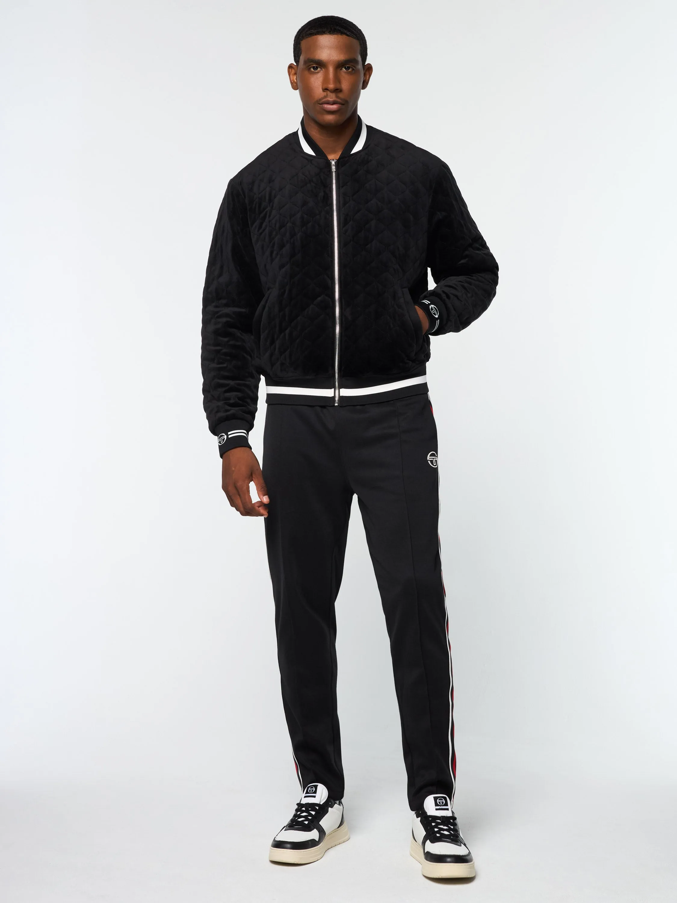 Fasano Quilted Velour Jacket- Black Beauty
