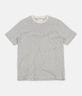 Folk Fine Stripe T-Shirt - Ecru / Navy