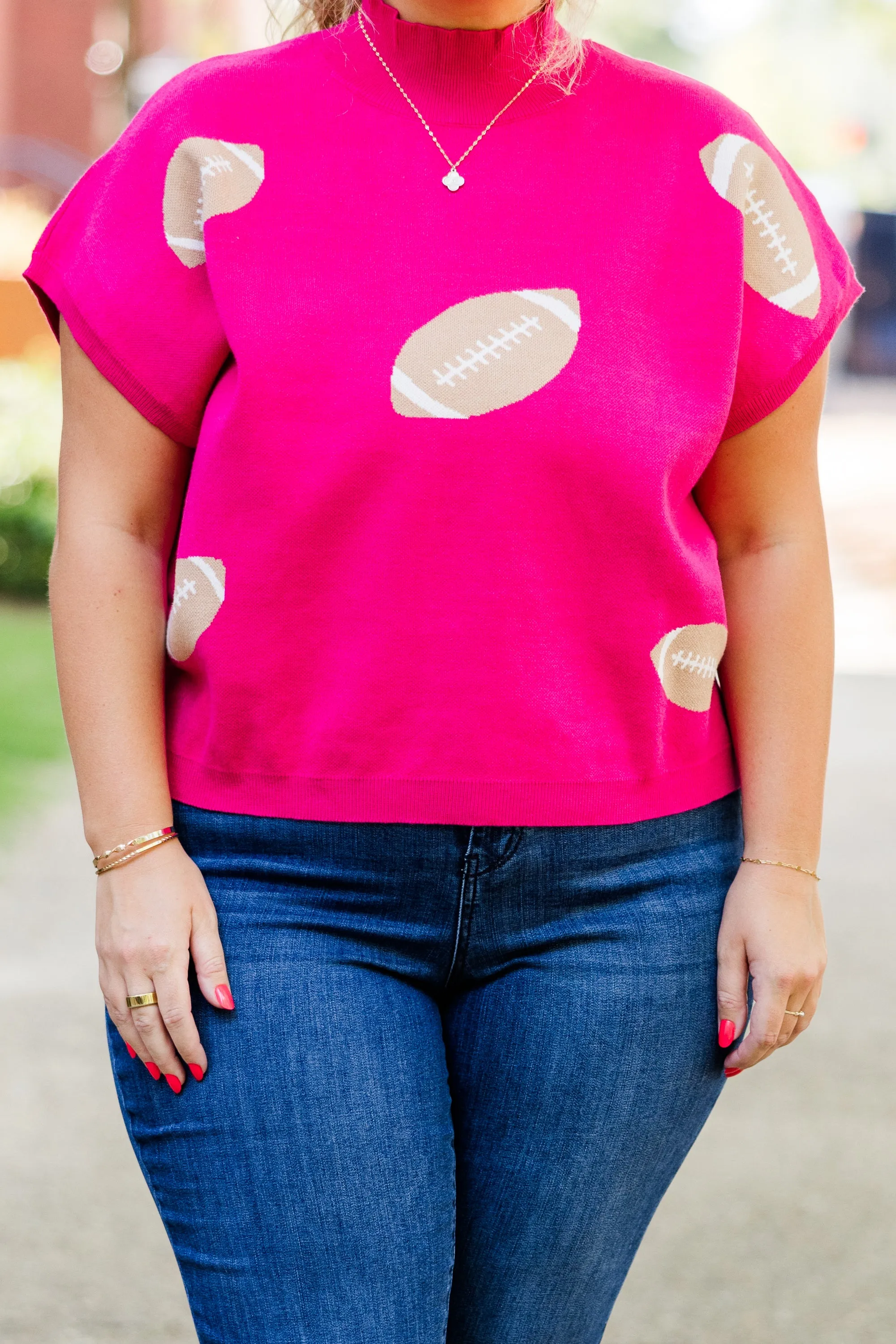 Football Mama Sweater, Pink