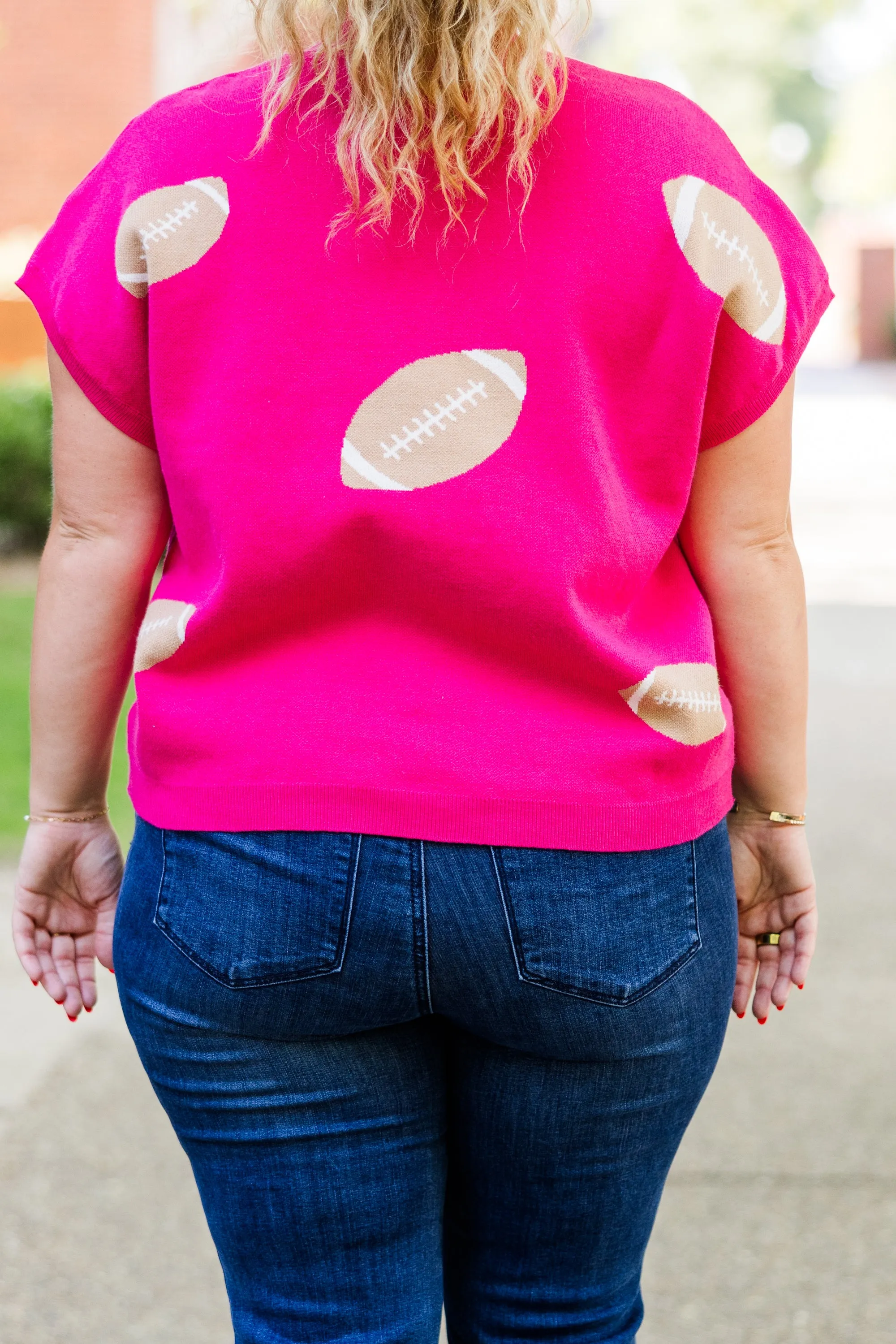 Football Mama Sweater, Pink