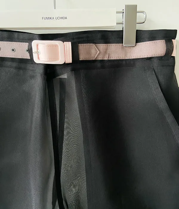 FUMIKA_UCHIDA/ORGANZA OVER PANTS(BLACK)