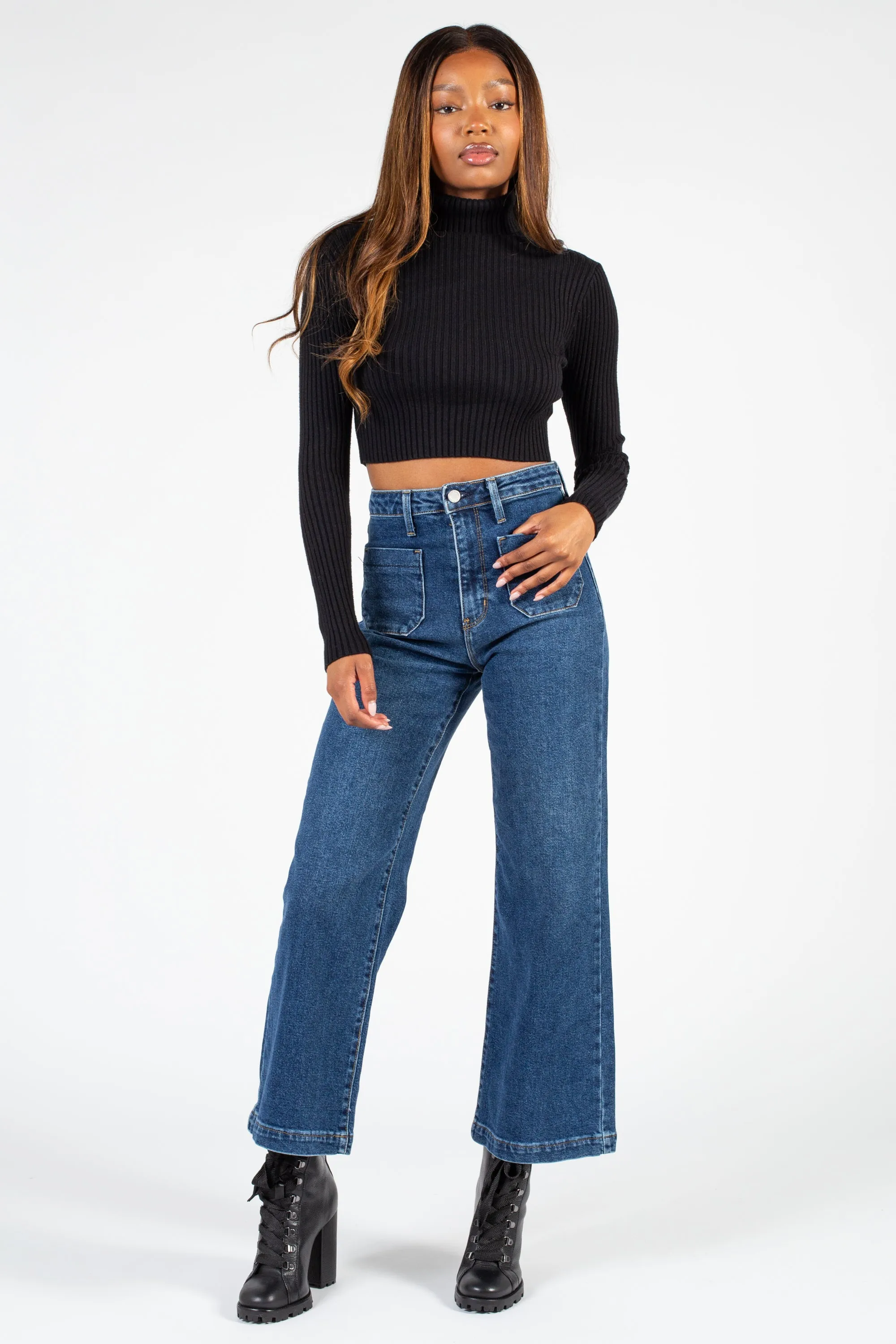Georgina Ribbed Crop Turtleneck
