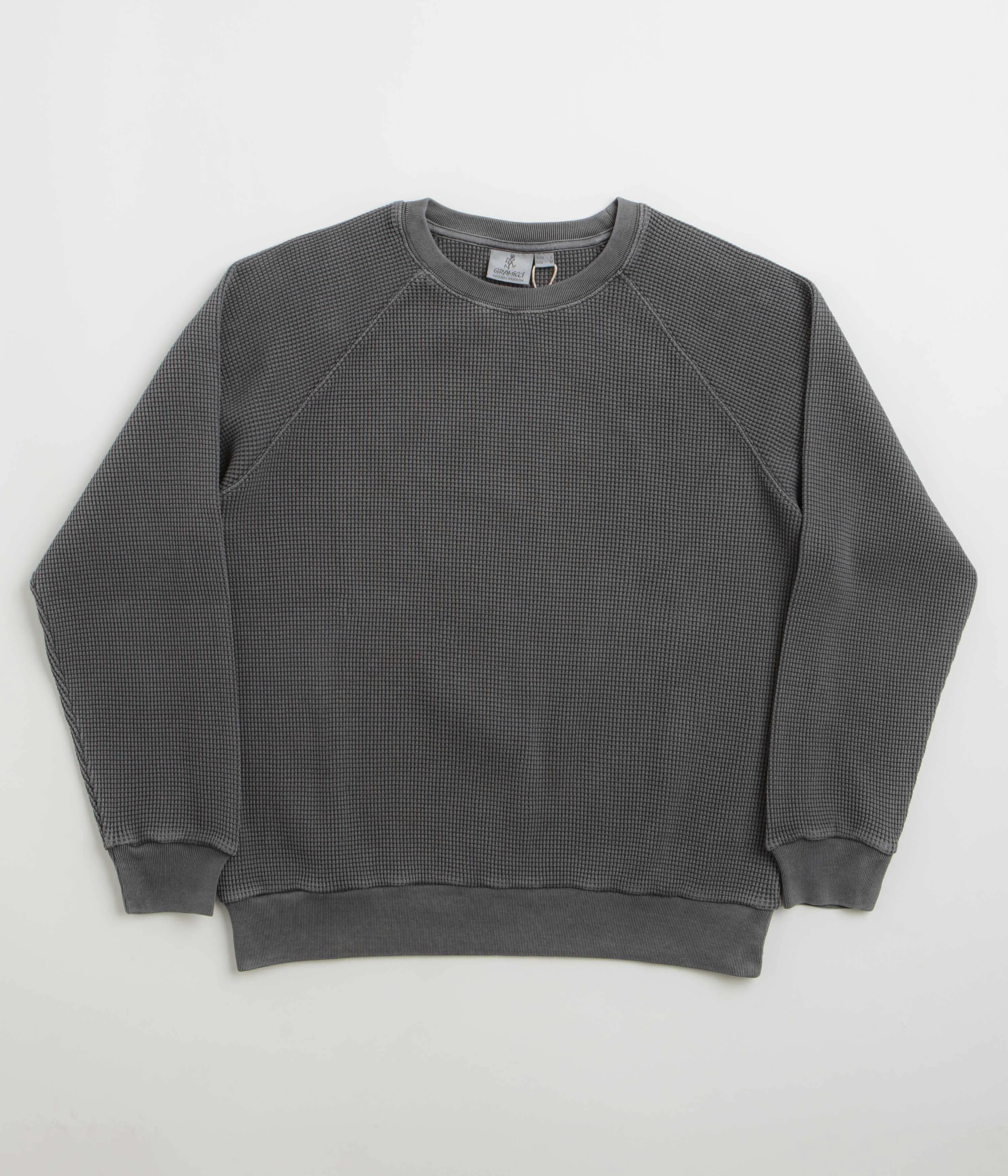 Gramicci Waffle Crewneck Sweatshirt - Pigment Black