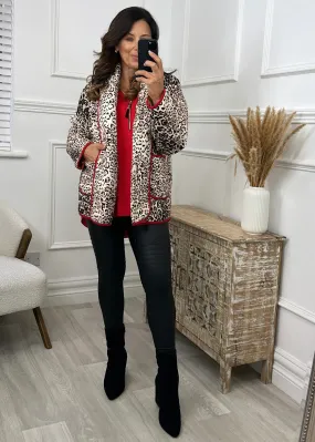 Gwenda Leopard Print Quilted Jacket