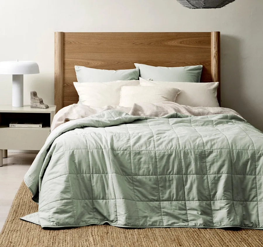 Halo Organic Cotton Coverlet Sage