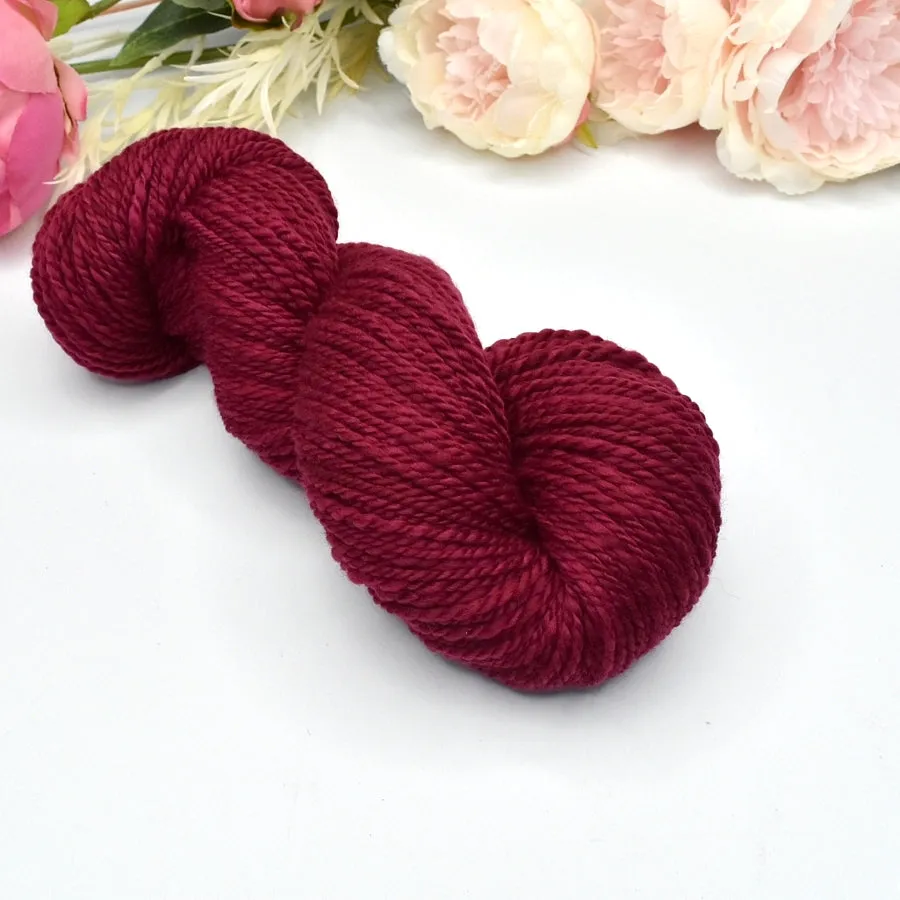 Hand Spun Tasmanian Merino Wool Chunky Yarn in Rubicon