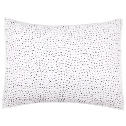 Hand Stitched Gray Quilted Coverlets by John Robshaw