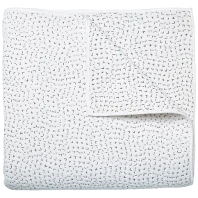 Hand Stitched Gray Quilted Coverlets by John Robshaw