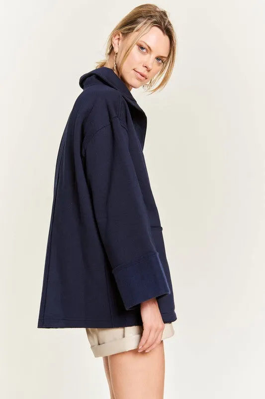 HIGH COLLAR OVERSIZED KNIT TOP