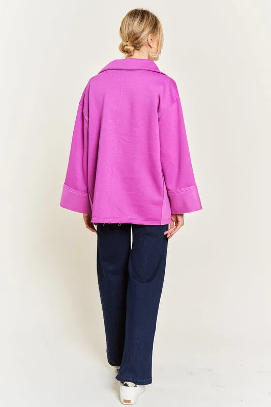 HIGH COLLAR OVERSIZED KNIT TOP