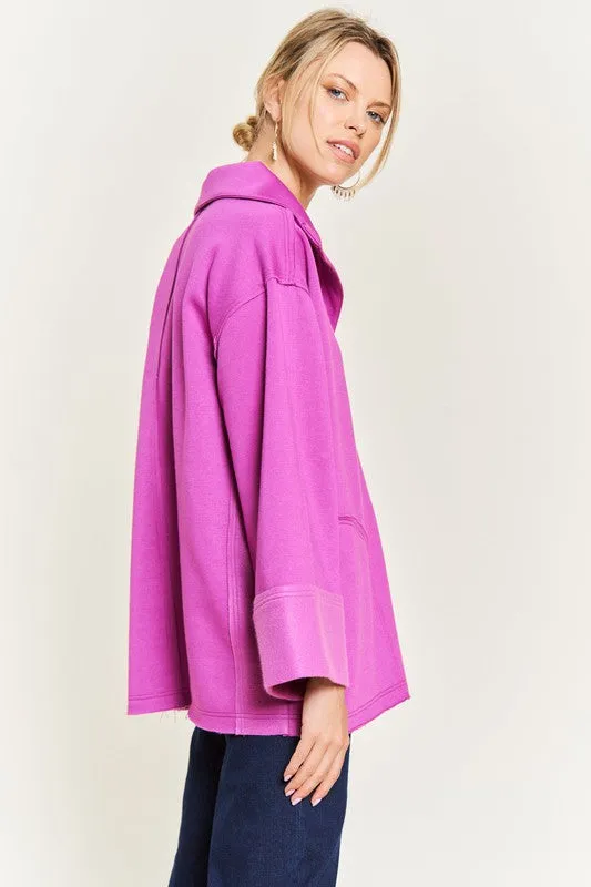 HIGH COLLAR OVERSIZED KNIT TOP
